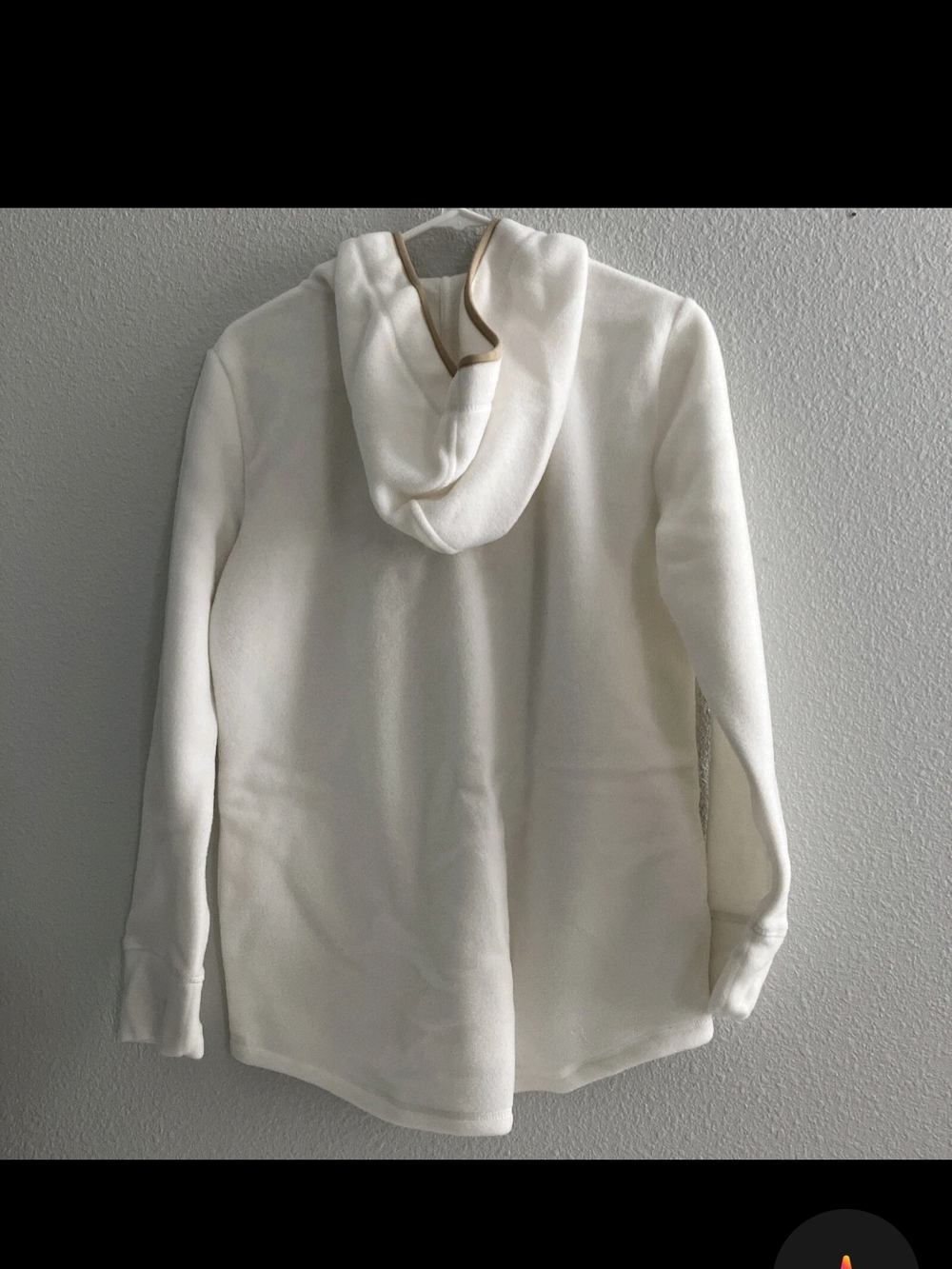 Susan Graver Weekend Polar Fleece Hooded Zip Neck Top  - Ivory (XXS) A468650 - Picture 2 of 2